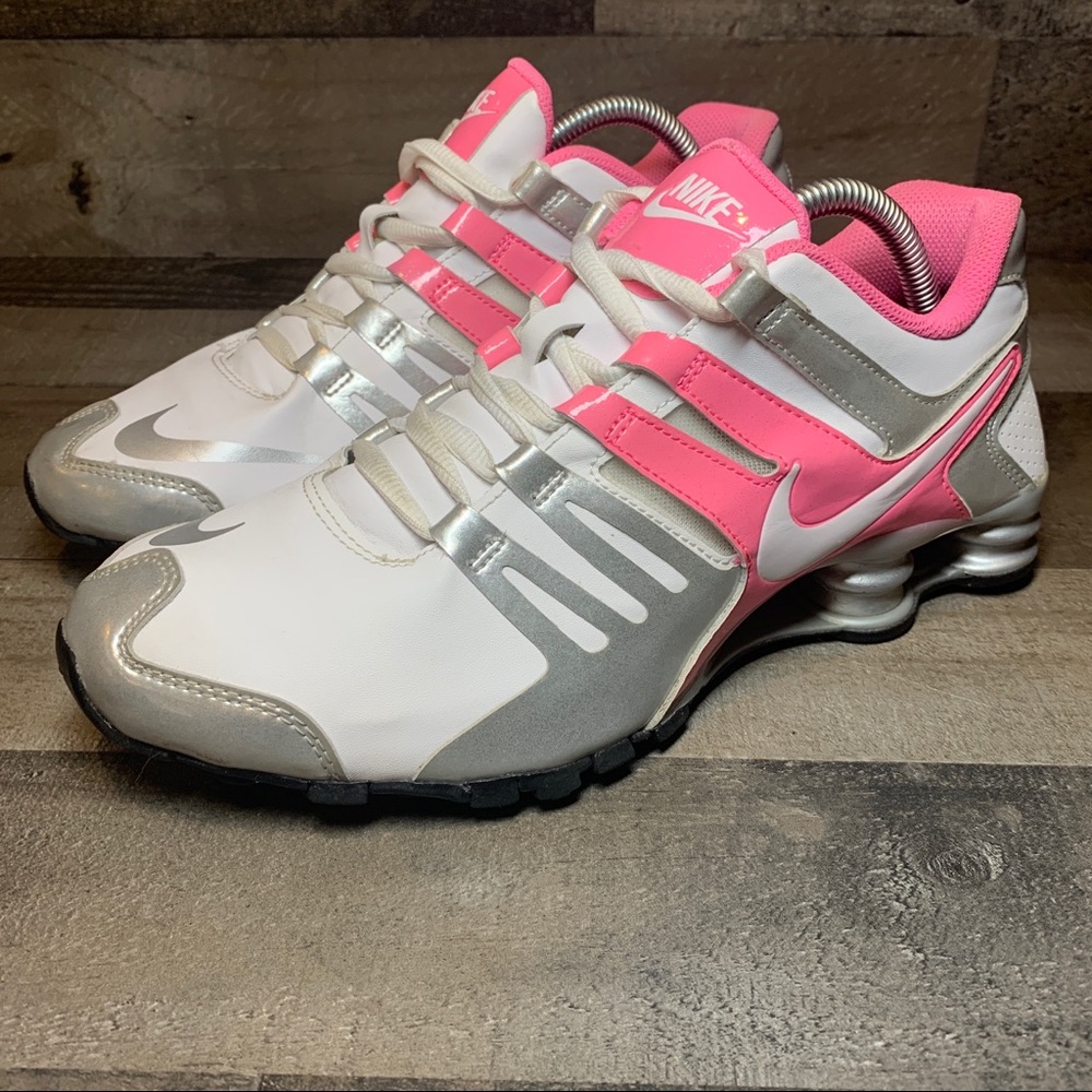 Nike Shox Running Shoe Sneaker White Pink Gray